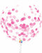 Qualatex 17-Inch Pink Confetti Balloons with Ribbon, 3 Count