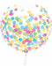 17-Inch Multicolor Confetti Balloons with Ribbon, 3 Pack