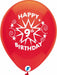 Funsational 12-Inch 9th Birthday Star Latex Balloons, 8 Count