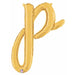 14-Inch Gold Script Letter P Balloon