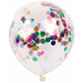 12-Inch Mixed Confetti Print Latex Balloons, 4 Pack