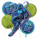 Blue Beetle Foil Balloon Bouquet, 5 Piece