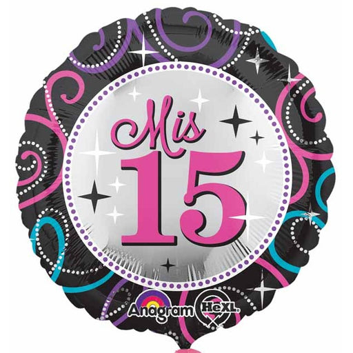 Mis Quince Sparkle 18-Inch Foil Balloon