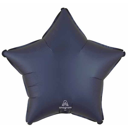True Navy Satin Star Foil Balloon, 18 Inch