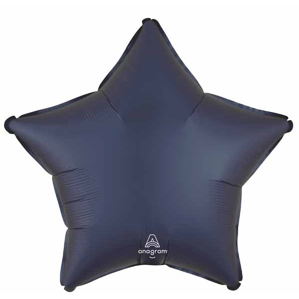 True Navy Satin Star Foil Balloon, 19 Inch