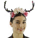 Black Antler Headband with Flowers