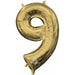 16-Inch White Gold Number 9 Foil Balloon