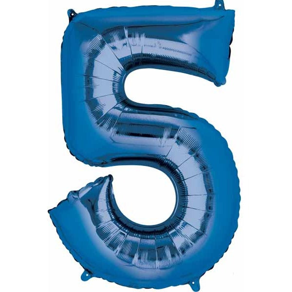 Blue Number 5 Balloon, 26 Inch