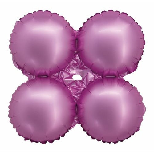 8-Inch Matte Pink Foil Quad Balloon