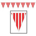 RED/WHITE STRIPED PENNANT BNR 11"X12'