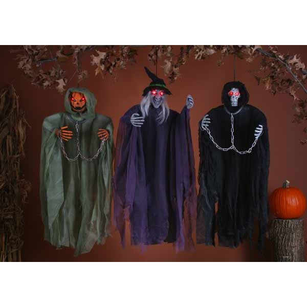36-Inch Light-Up Hanging Reaper Halloween Decoration