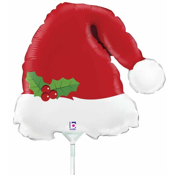 14-Inch Christmas Santa Hat Mini Foil Balloon