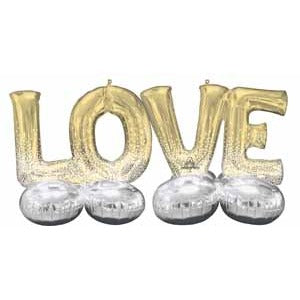 AirLoonz Gold LOVE Foil Balloon Phrase Kit