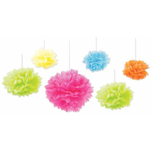 Bright Tissue Fluff Balls, 6 Pack