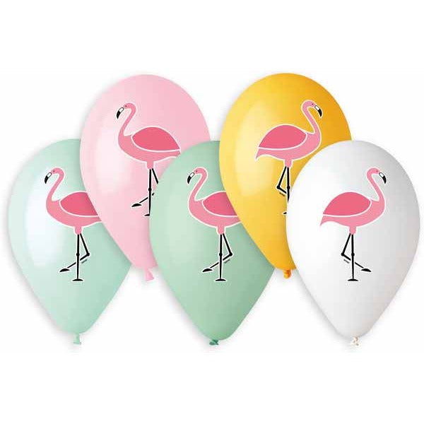 Gemar 13-Inch Colourful Flamingo Latex Balloons, 50 Count