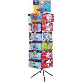 60-Peg Black 5-Panel Balloon Floor Spinner Rack