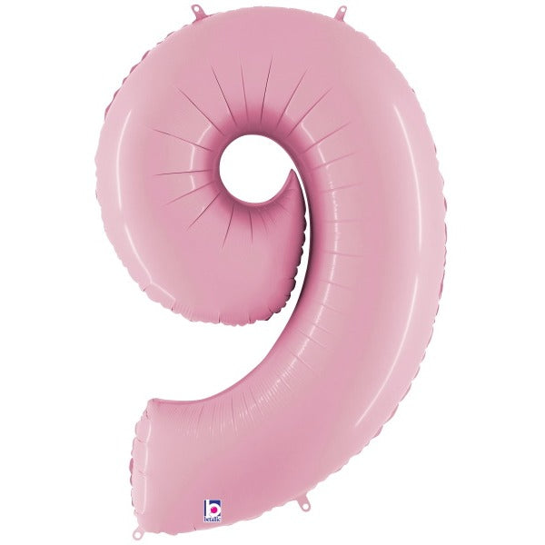 Megaloon Number 9 Pastel Pink Balloon