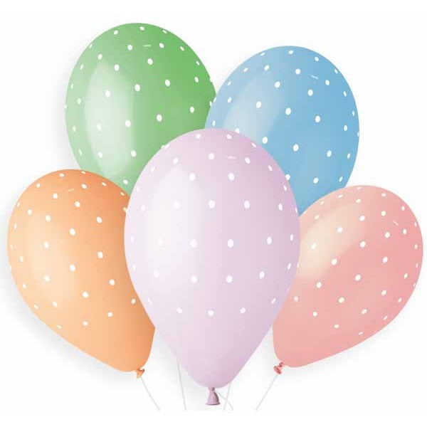 Gemar 13-Inch Chic Dots Pastel Latex Balloons, 50 Count