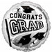 Silver Graduation 18-Inch Round Foil Balloon