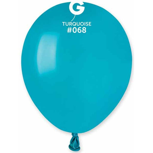 Gemar 5-Inch Turquoise #068 Latex Balloons, 100 Count