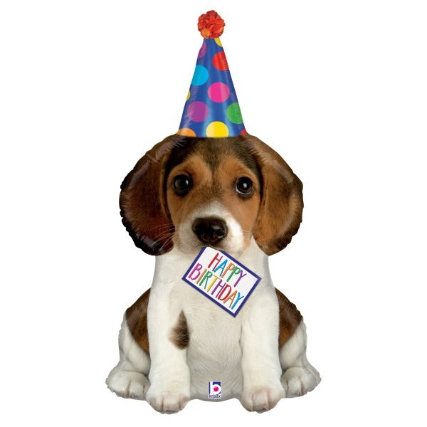 Birthday Puppy Shaped Foil Balloon, 41 Inch