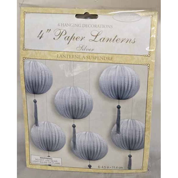 4" MINI SILVER PPR LANTERS 6PK/12CS