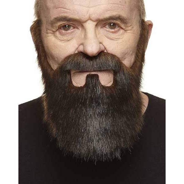 Thick Brown Moustache and Beard Costume Accessory
