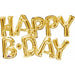 Gold HAPPY BDAY Block Letter Foil Balloon