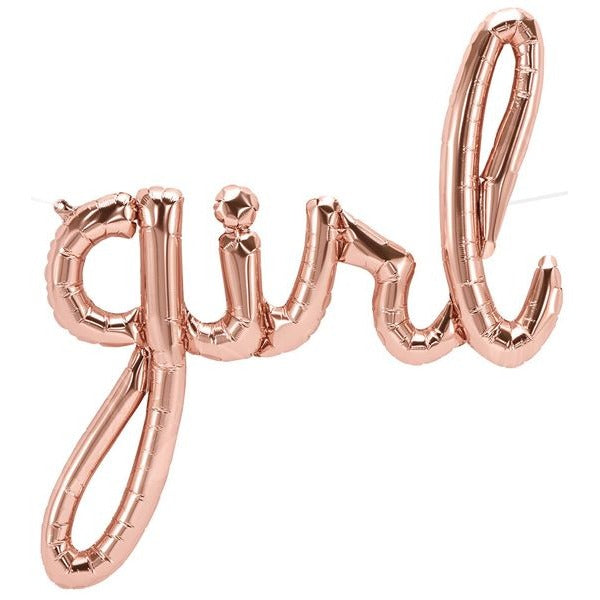 37-Inch Rose Gold Girl Script Balloon