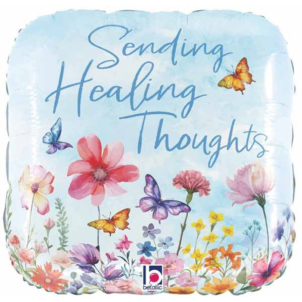 Healing Thoughts 18" Square Get Well Foil Balloon