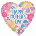 Happy Mother's Day Botanical Lines 18" Heart Foil Balloon