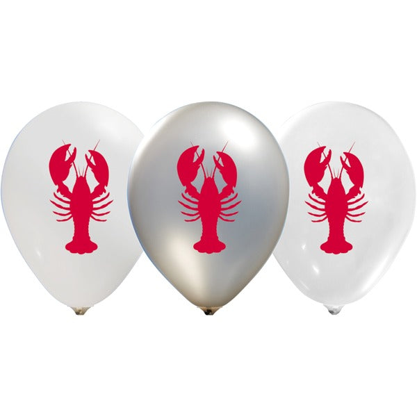 12-Inch Double-Sided Lobster Latex Balloons, 50 Pack