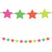 Fluorescent Colour Paper Star Garland, 1 Pack