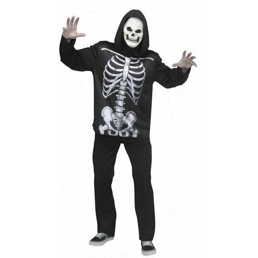 Ensemble de costume squelette EZ pour adulte avec t-shirt et masque