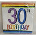 Rainbow 30th Birthday Beverage Napkins, 16 Count