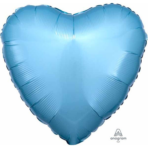 18" Pearl Pastel Blue Heart Foil Balloon