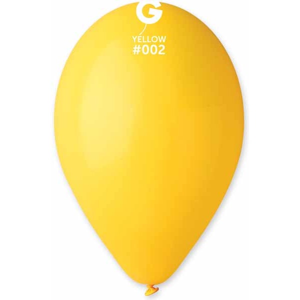 Gemar 12-Inch Yellow #002 Latex Balloons, 50 Count