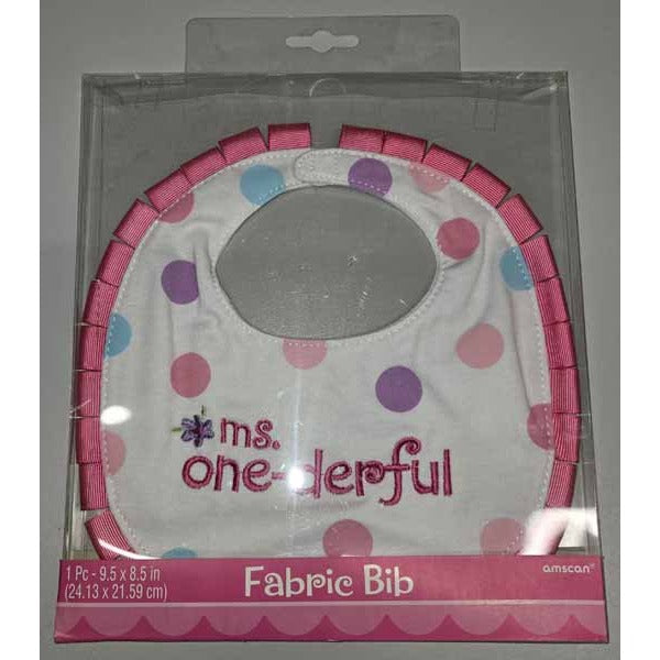 Girl's First Birthday Fabric Bib