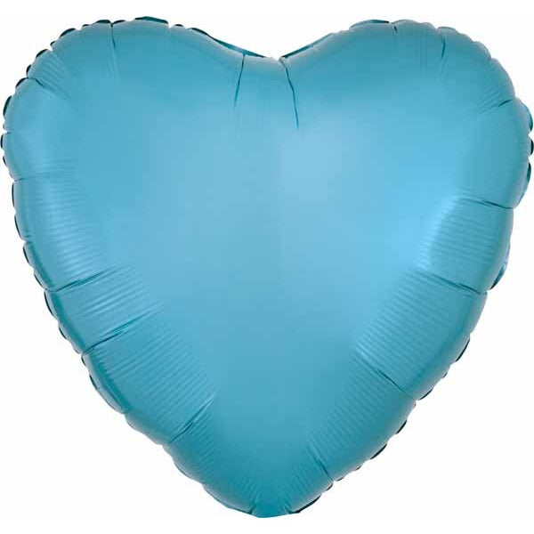 Caribbean Blue Heart Foil Balloon, 18 in