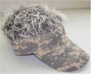 Light Camouflage Visor with Gray Hair