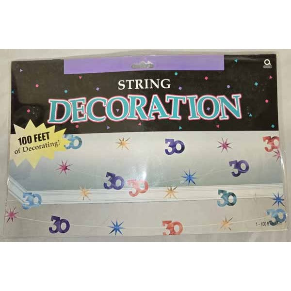 30th Birthday String Decoration, 100 ft