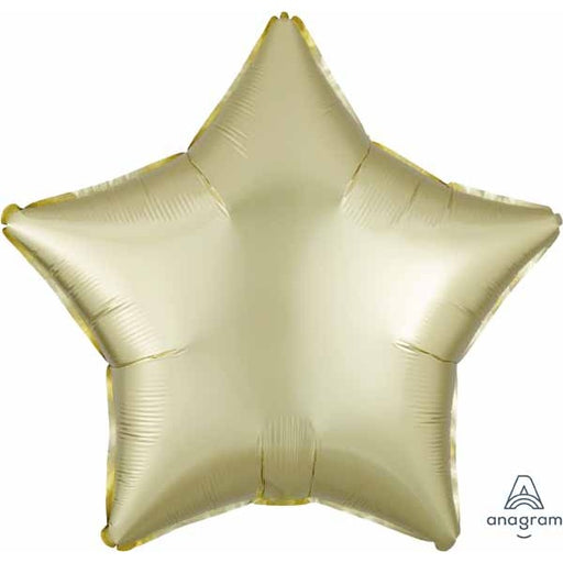 19-Inch Pastel Yellow Satin Luxe Star Foil Balloon