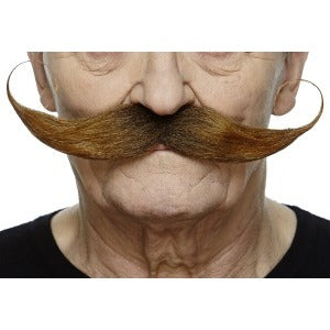 Medium Brown Costume Moustache, 18 cm x 5 cm