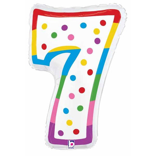 Number 7 Birthday Candle Foil Balloon, 24 Inch