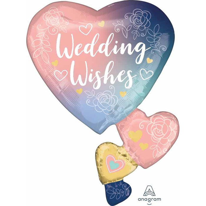 Wedding Wishes Lace 30 Inch Foil Balloon