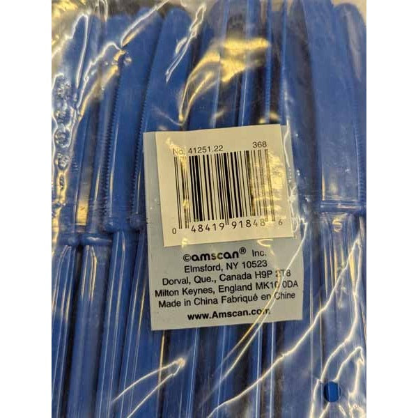 Marine Blue Plastic Knives, 50 Pack