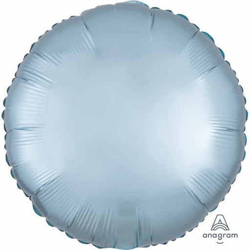 18" Pastel Blue Satin Luxe Round Foil Balloon