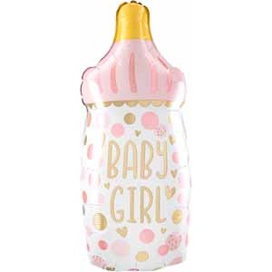 Baby Girl Bottle 31-Inch Foil Balloon