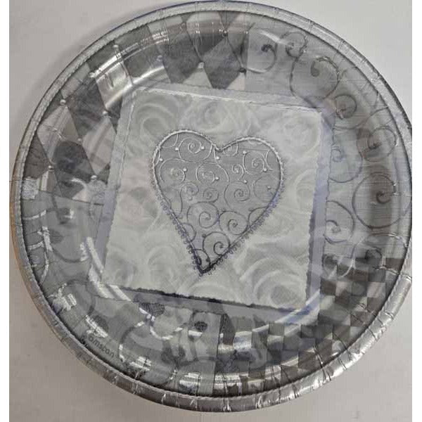 Platinum Wedding 8-Inch Plates, 8 Count