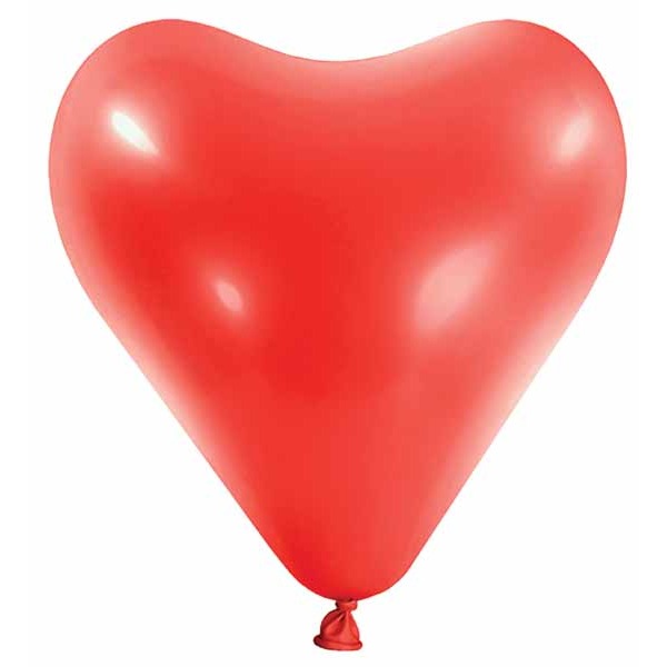 Apple Red 12-Inch Heart Latex Balloons, 50-Pack